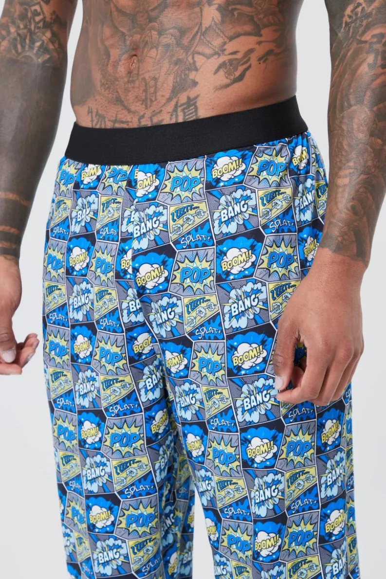 Clearance boohooMAN Cartoon Print Lounge Joggers blue