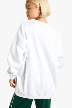 Cheap boohoo Champs Elysees Slogan Oversized Sweatshirt ash grey