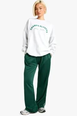 Cheap boohoo Champs Elysees Slogan Oversized Sweatshirt ash grey