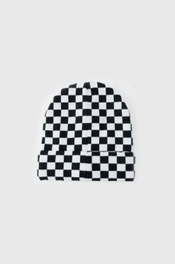 Cheap boohooMAN Checkered Beanie black