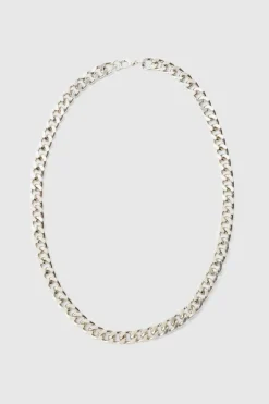 Store boohooMAN Chunky Cuban Chain Necklace silver