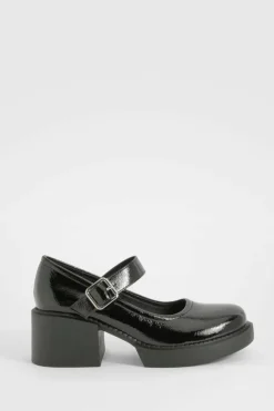 Cheap boohoo Chunky Heeled Mary Janes black