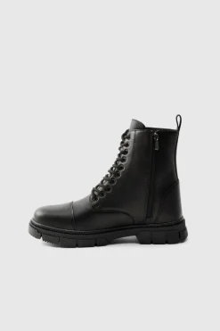 Flash Sale boohooMAN Chunky Lace Up Worker Boot black
