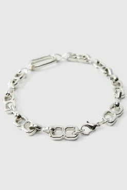 Outlet boohooMAN Circle Hardware Bracelet silver