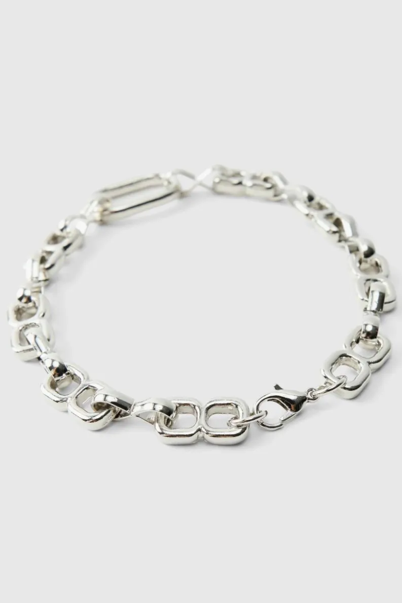 Outlet boohooMAN Circle Hardware Bracelet silver