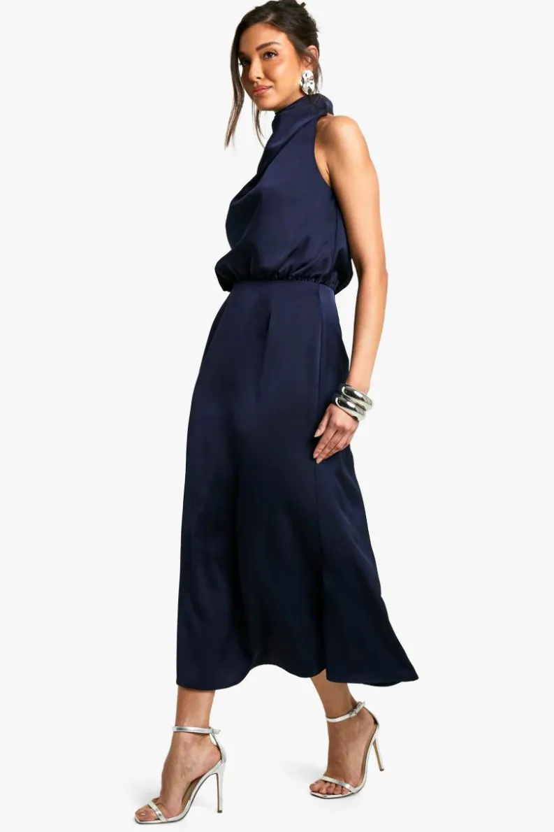 New boohoo Cowl Neck Sleeveless Midaxi navy