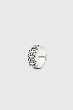 Best Sale boohooMAN Cross Embossed Ring In silver