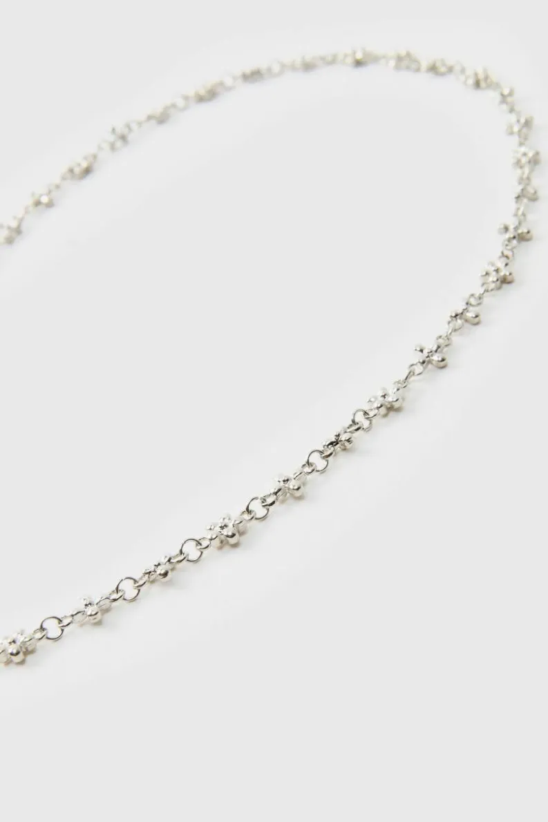 Shop boohooMAN Cross Pendant Necklace In silver