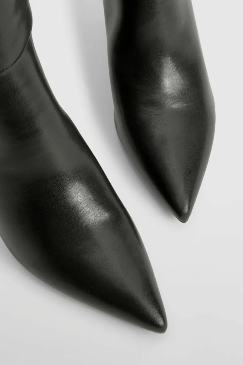 Cheap boohoo Curved Stiletto Knee High Boots black