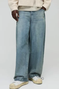 Outlet boohooMAN Denim Parachute Jean antique blue