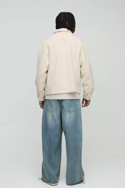 Outlet boohooMAN Denim Parachute Jean antique blue