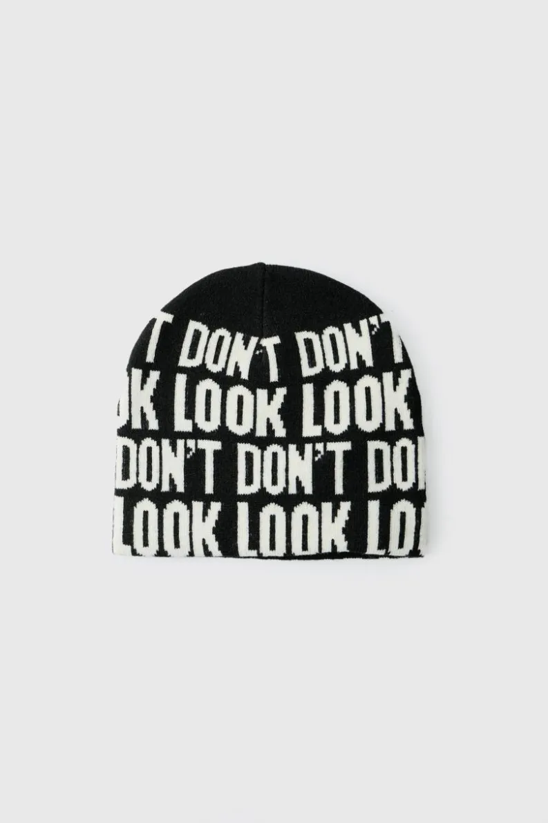 Fashion boohooMAN Don't Look Beanie black
