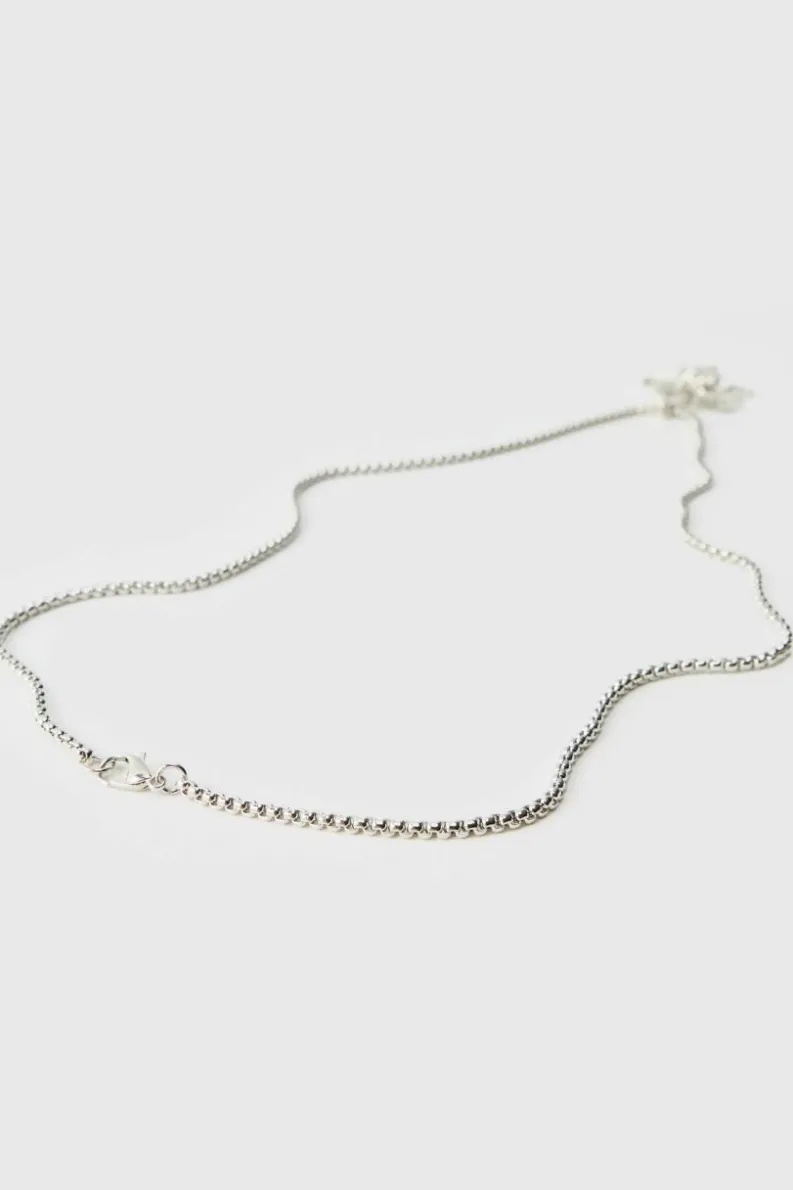 Fashion boohooMAN Double Cross Necklace silver