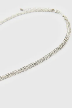 Cheap boohooMAN Double Layered Cross Necklace silver