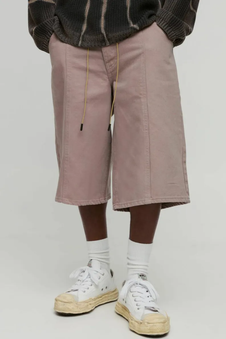 Cheap boohooMAN Drawcord Longline Seam Detail Jorts taupe