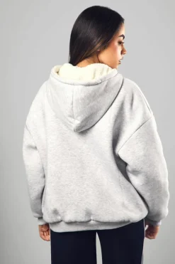 Flash Sale boohoo Dsgn Fleece Lined Zip Through Hoodie ash grey