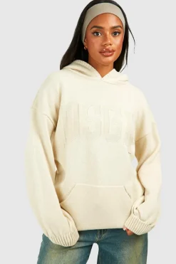 Flash Sale boohoo Dsgn Reverse Stitch Oversized Hoody cream