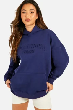 Cheap boohoo Dsgn Studio Embossed Oversized Hoodie navy