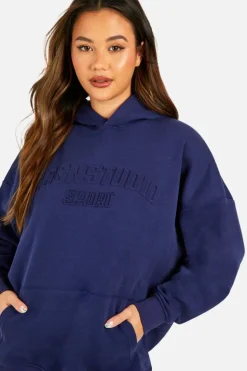 Cheap boohoo Dsgn Studio Embossed Oversized Hoodie navy