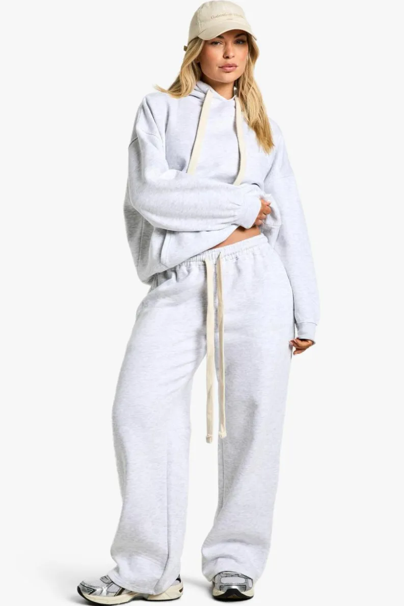 Best Sale boohoo Dsgn Studio Embroidered Contrast Drawcord Oversized Hoodie ash grey