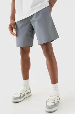 Best Sale boohooMAN Elasticated Waist Comfort Nylon Shorts grey