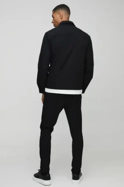 Best boohooMAN Elasticated Waist Skinny Stretch Trousers black