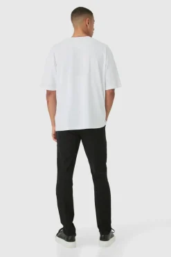 Best Sale boohooMAN Elasticated Waist Technical Stretch Slim Trouser black
