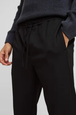Sale boohooMAN Elastic Waistband Stretch Tapered Tailored Trouser black