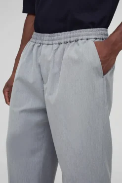 Cheap boohooMAN Elastic Waist Cropped Skate Fit Tailored Trousers grey