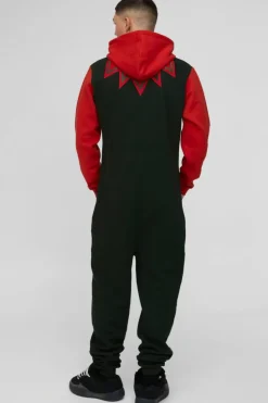 Cheap boohooMAN Elf Onesie green