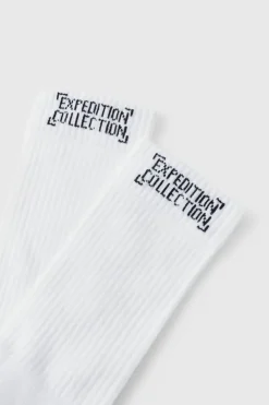 Outlet boohooMAN Expedition Collection Socks In white