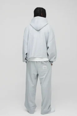 Clearance boohooMAN Extreme Oversized Boxy Zip Through Hoodie grey marl