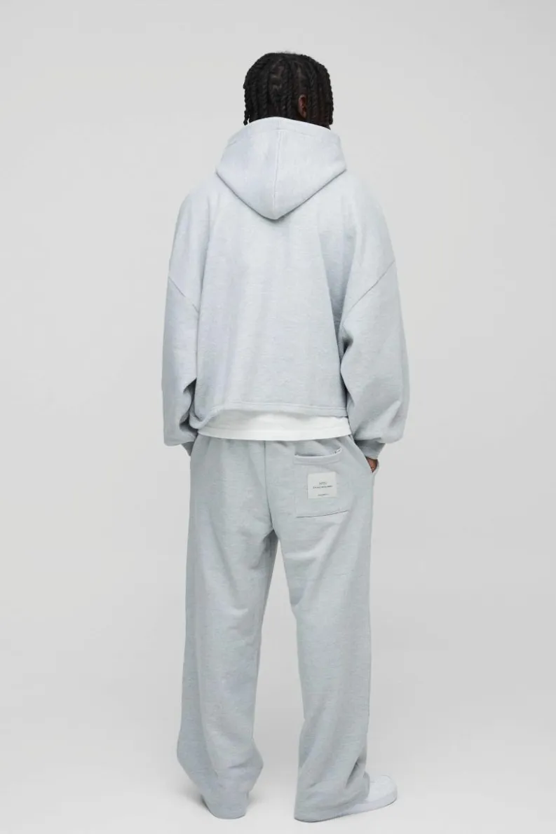 Clearance boohooMAN Extreme Oversized Boxy Zip Through Hoodie grey marl