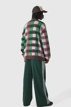 Best boohooMAN Extreme Wide Leg Graphic Tricot Joggers forest