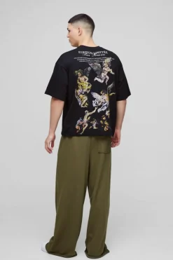 New boohooMAN Extreme Wide Leg Raw Edge Loopback Jogger khaki