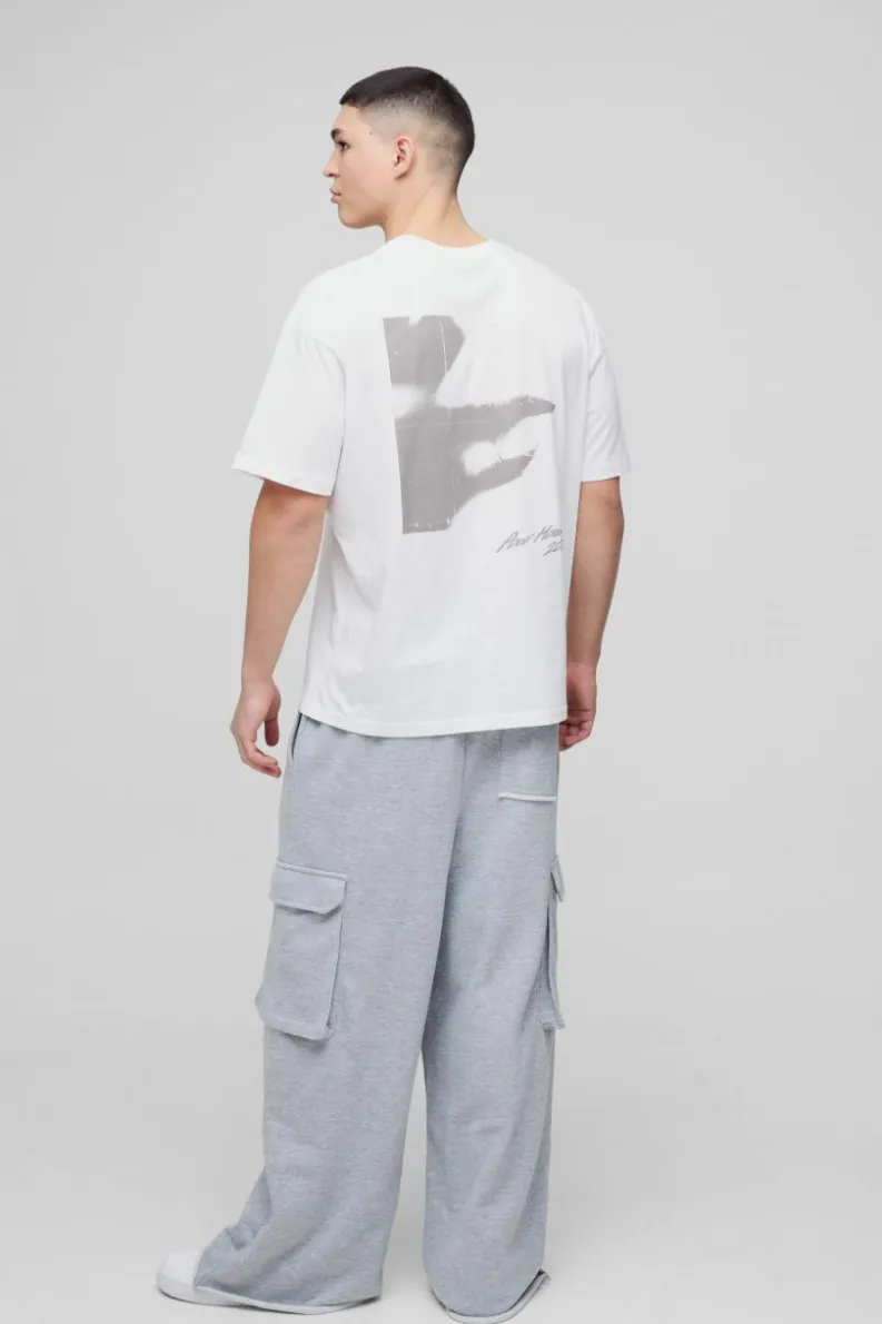 Flash Sale boohooMAN Extreme Wide Leg Raw Edge Loopback Cargo Jogger grey marl