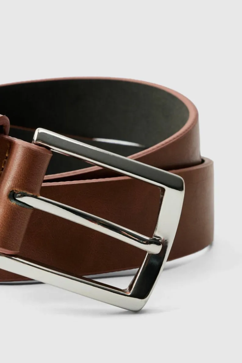 Clearance boohooMAN Faux Leather Belt In brown