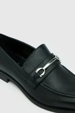 Cheap boohooMAN Faux Leather Loafer black