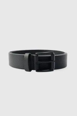 Store boohooMAN Faux Leather Textured Belt black