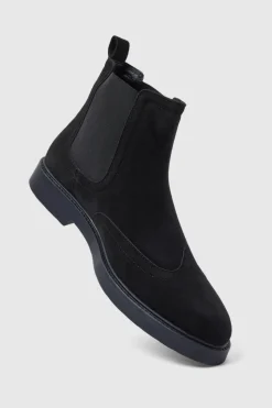 Flash Sale boohooMAN Faux Suede Chelsea Boots black