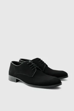 New boohooMAN Faux Suede Derby black