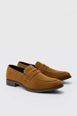 Sale boohooMAN Faux Suede Loafer tan