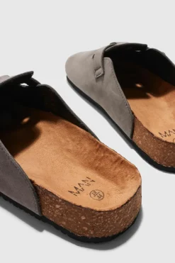 Sale boohooMAN Faux Suede Mule taupe