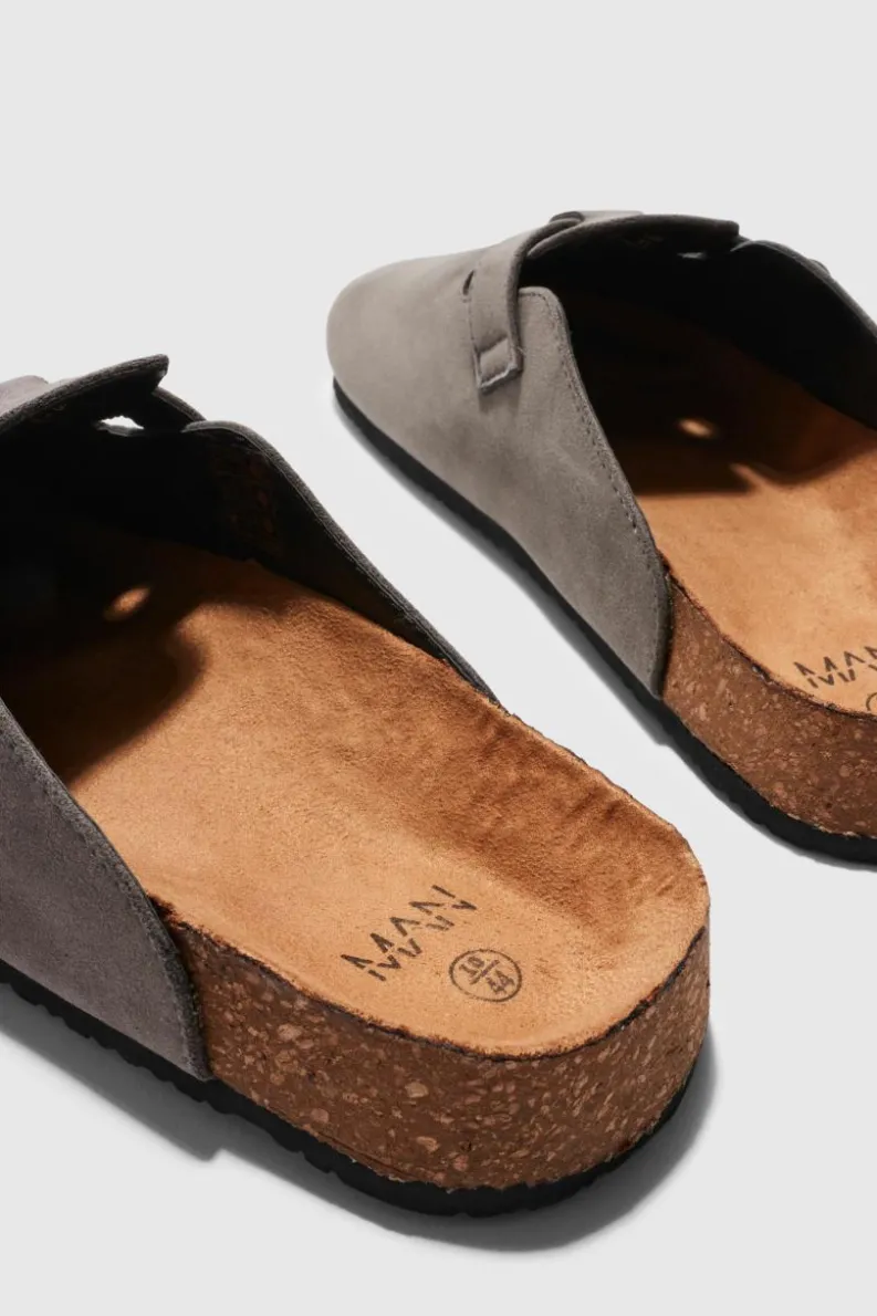 Sale boohooMAN Faux Suede Mule taupe
