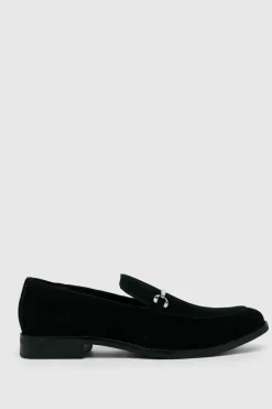 Best Sale boohooMAN Faux Suede Snaffle Loafer black