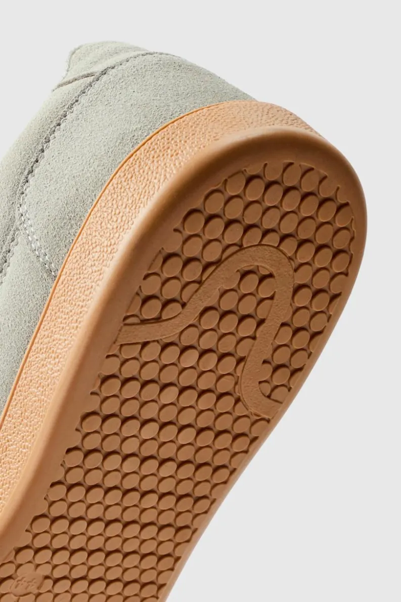 Flash Sale boohooMAN Faux Suede Trainer In with white detail grey