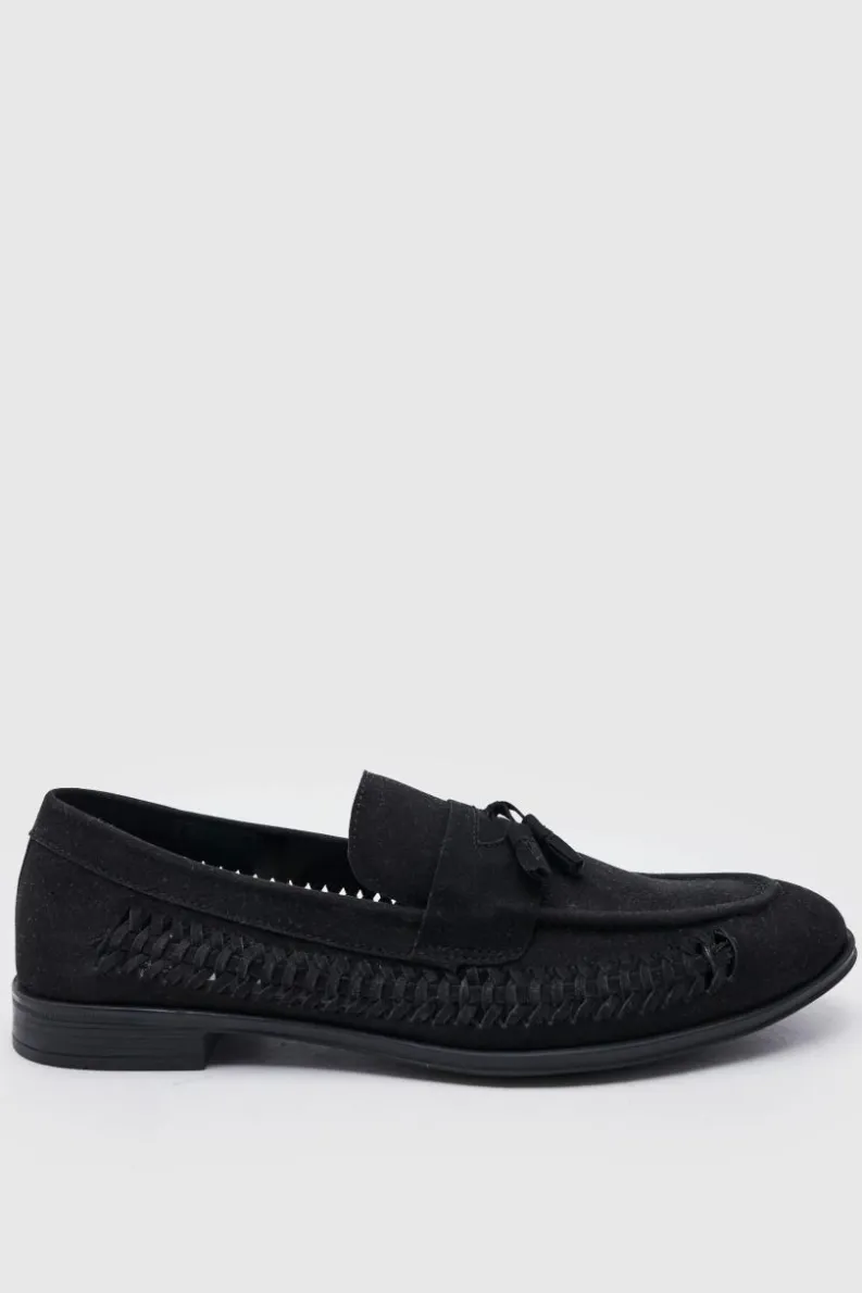 Hot boohooMAN Faux Suede Weave Loafer black