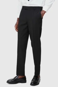 Outlet boohooMAN Fixed Waist Slim Pintuck Tailored Trousers black