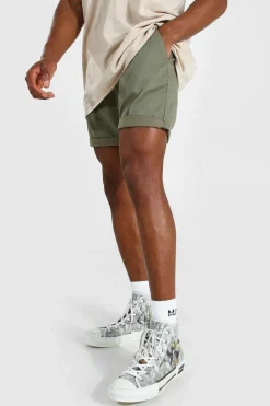 Flash Sale boohooMAN Fixed Waist Stretch Slim Chino Short khaki