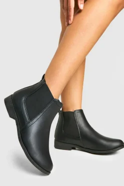 Clearance boohoo Flat Chelsea Boots black